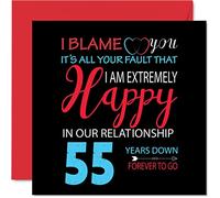 Funny Emerald Anniversary Card for Husband Wife - Your Fault I'm Extremely Happy - Happy 55th Wedding Anniversary Card for Partner, 145mm Greeting Cards Anniversaries