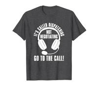 Funny Emergency Gold Police - Thin Yellow Line Dispatcher T-Shirt, Men, Dark Heather Grey, 5X-Large