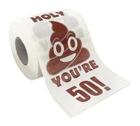 Funny Emoji Printed Toilet Paper - Funny Novelty Gag Gift for Birthday Pranks, Bathroom Decor & Party Gags, 50th Birthday Prank Toilet Paper Roll (Single Roll)