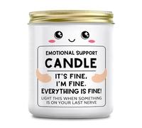 Funny Emotional Support Candle, It's Fine I'm Fine Everything is Fine Candle, Encouragement Scented Candle for Women, Stress Relief Lavender Soy Candle for Friends Coworkers