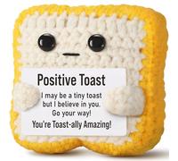 Funny Emotional Support Toast Gifts for Women,Cute Hangmade Crochet with Positive Words,Cheer Up Birthday Gifts for Women, Positive Toast Gifts (Toast)
