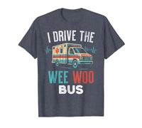 Funny EMT Paramedic Ambulance Driver Wee Woo Bus Humor T-Shirt, Men, Heather Blue, XX-Large