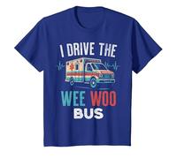 Funny EMT Paramedic Ambulance Driver Wee Woo Bus Humor T-Shirt, Youth, Royal Blue, Medium