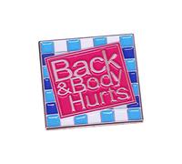 Funny Enamel Pin Brooch Badge - Back and Body Hurts - Metal Lapel Pin for Women's Clothes and Backpack Decoration, Metal, metal