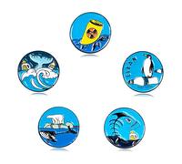 Funny Enamel Pins Set Protect Earth Ocean Environmental Planet Lapel Pin Brooch Badges Funny Pins for Backpacks Badges Jackets Hats Accessories for Women Men, M, Metal, no gemstone