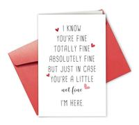 Funny Encouragement Card for Him Her, Thinking of You Card, Get Well Soon Card, Support Card, You, You’re Totally Fine I’m Here for You