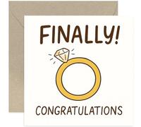 Funny Engagement Card, 'Finally' Joke Humour for Him and Her - Square Card, Blank Inside With Envelope