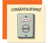 Funny Engagement Card for Couples - ENGAGED Toilet Lock Congratulations - Congratulations Gifts, Congrats Well Done Card for Colleague Friends Family, 145mm Joke Fiance Fiancee Greeting Cards