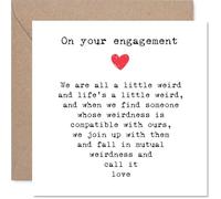 Funny Engagement Card for Couples - Your Mutual Weirdness - Congratulations Gifts, Congrats Well Done Card for Colleague Friends Neighbour Family, 145mm Joke Fiance Fiancee Greeting Cards