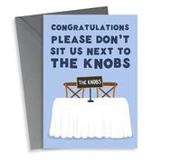 Funny Engagement Card For Friends | Don't Sit Us Next To The Knobs | Congrats