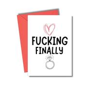 Funny Engagement Card Rude Congratulations For Couple Friends Him Her Engagement Humour JBS129