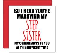 Funny Engagement Cards for Couples - About To Marry My Step Sister - Congratulations Happy Engagement Gifts, Joke Congrats Card, 145mm Banter Wedding Marriage Greeting Cards