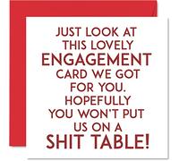 Funny Engagement Cards for Couples, Dont Put Us On A Shit Table