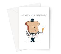 Funny Engagement Cards | Quirky Illustrated Pun Cards For Engaged Couple (A Toast To Your Engagement Card)