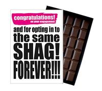 Funny Engagement Gift Silly Congratulations Engaged Couple Card Oncocoa 100 Gram Novelty Quirky Boxed Belgian Milk Chocolate Greeting IYF101