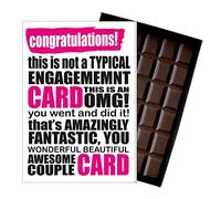 Funny Engagement Gift Silly Congratulations Engaged Couple Card Oncocoa 100 Gram Novelty Quirky Boxed Belgian Milk Chocolate Greeting IYF101