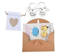 Funny Engagement Gifts for Couples - 'A Little Toast' Greeting Card & 2 Heart Keychains Set (Future Hubby and Wifey), Unique Engagement Present for Fiance, Fiancee, Bride, Groom