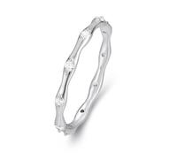Funny Engagement Ring, Anniversary Band Wavy with Round Shape Moissanite 14K White Gold Size L 1/2