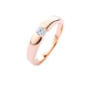 Funny Engagement Ring, Wedding Rings Rose Gold 18K with 0.1Ct Diamond Size M 1/2