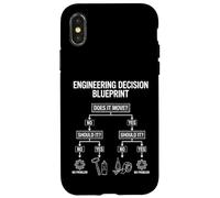Funny Engineering Decision Blueprint Diagram Case for iPhone X/XS