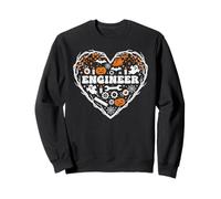 Funny Engineering Engineer Heart Halloween Kids Mens Womens Sweatshirt