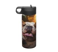 Funny English Bulldog 18oz Sports Insulated Kettle Stainless Steel Vacuum Sports Outdoor Daily Household Use