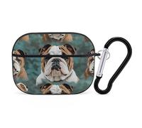 Funny English Bulldog AirPod Pro Case, Anti Scratch Hard PC Cover with Keychain, AirPod Pro 2nd/1st Case Accessories for Women Men, Black-Style