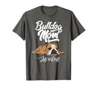 Funny English Bulldog Apparel Bulldog Mom Life Is Ruff T-Shirt