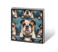 Funny English Bulldog Button Pin Funny Cute Brooch Pins Personalized Square Lapel Pin Badges Alloy Pinback Button Badge Novelty Backpack Pins for Jackets Hat Bags Chrismas Birthday Gift