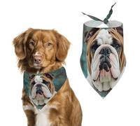 Funny English Bulldog Dog Bandana Triangle Dog Scarf Washable Polyester Dog Bibs Cute Pet Bandana for Medium Large Dogs Puppy and Cats