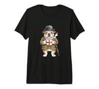 Funny English Bulldog Dog Mug Coffee England Flag Premium T-Shirt