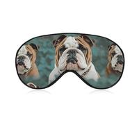 Funny English Bulldog Eye Mask for Women & Men, Breathable & Adjustable Eye Cover, Ultra Soft Sleep Mask, Lightweight Travel Blindfold for Airplane, Nap, Night Sleeping
