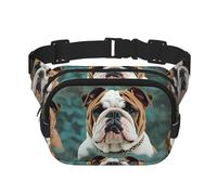 Funny English Bulldog Fanny Pack For Women Waterproof Adjustable Belt Bags Waist Pack Fashion Casual Crossbody Bags Bum Bag For Running Workout Hiking Traveling, Black, One Size