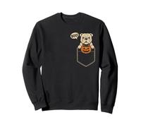 Funny English Bulldog Halloween Cute Dog Pocket Boo Pumpkin Sweatshirt