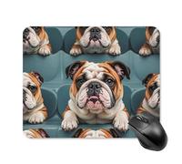 Funny English Bulldog Mouse Pad Square Laptop Mouse Mat Cute Computer Mousepad Keyboard Pad Non-Slip Desk Pads for Gaming Office Work Home 20 * 25cm