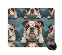 Funny English Bulldog Mouse Pad Square Laptop Mouse Mat Cute Computer Mousepad Keyboard Pad Non-Slip Desk Pads for Gaming Office Work Home 25 * 30cm