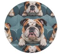 Funny English Bulldog Personalized Jigsaw Puzzles, 195Pcs Custom Wooden Jigsaw Puzzle Round Puzzle Gift Adult