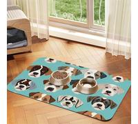 Funny English Bulldog Pet Feeding Mat Bowl Mat Dog Mat Suitable For Dogs Cats Specific Pads Feeder