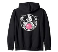 Funny English Bulldog Portrait dog mom dogs Zip Hoodie