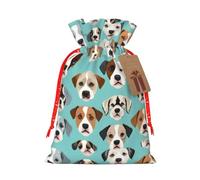 Funny English Bulldog Print Drawstring Present Bag,Reusable Present Sack With For Christmas, Birthday