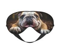 Funny English Bulldog Print Eye Mask,Silk-Like Sleep Mask,Night Sleeping Mask for Men Women,for Sleep Relaxation