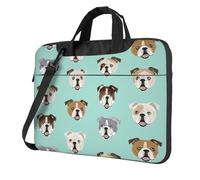 Funny English Bulldog Print Laptop bag,portable single shoulder laptop Sleeve Case,Compatible with 13-15.6 in, Black, 13 inch