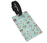 Funny English Bulldog Print Luggage Tags Quick Install Airplane Travel Essentials for Suitcases Durable PVC Bag Tag