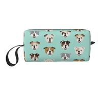 Funny English Bulldog Print Simple Organizer Pouch, Lightweight Travel Bag, Foam Padded Cosmetic Case