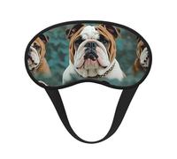 Funny English Bulldog Sleep Mask for Side Sleeper, Blackout Eye Mask for Women Men, Zero Pressure Sleeping Masks Soft Breathable Eye Cover Comfortable Blindfold Eyeshade for Night Sleep