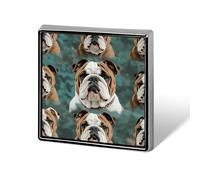 Funny English Bulldog Square Lapel Pin, Lightweight Aluminum Brooch Pins, Personalized Metal Badge Exquisite Fashion Pin Badge for Jackets Hat Bag Shirts Clothes Daily Wear & Gift