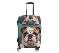 Funny English Bulldog Suitcase Covers Luggage Protector - Travel Elastic Baggage Case Protective, Washable Anti-scratch Large Suit Case Cover for Suitcases Fits 19-32 Inch Luggages, white, M, Flower
