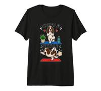 Funny English Springer Spaniel Doing Yoga Inhale exale DIGOR Premium T-Shirt