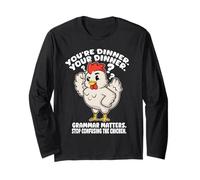 Funny English Teacher Grammar Matters Stop Scaring Chickens Long Sleeve T-Shirt