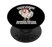 Funny English Teacher Grammar Matters Stop Scaring Chickens PopSockets Adhesive PopGrip